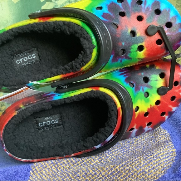 CROCS Shoes Croc Tie Dye Lined With Black W1 M1 New Poshmark